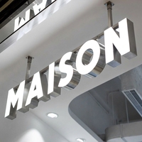 Enseigne lumineuse LED 3D Halo de haute qualité pour nom de magasin, logo mural en métal, enseigne lumineuse LED pour entreprise, intérieur/extérieur