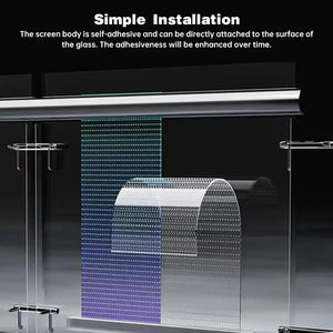 شاشة LED مرنة بألوان كاملة للاستخدام الداخلي/الخارجي للإعلان على النوافذ الزجاجية الشفافة في مراكز التسوق والمتاجر والمصاعد - Product Image 5