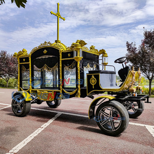 Silver Luxury Horse-Drawn Funeral Hearse Carriage with Ornate Detailing - Product Image 5
