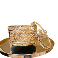 Boîte de rangement en métal de style européen CDOR - pot à bonbons - boîte de rangement pour bijoux et rouges à lèvres pour femmes - pièce décorative