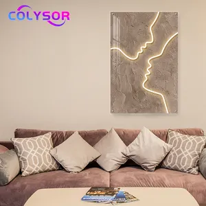 Personalizar Modern Light Luxury Art Frame Imagem Pendurado Pintura Sala de jantar Sofá Fundo Parede LED Light Neon Sign