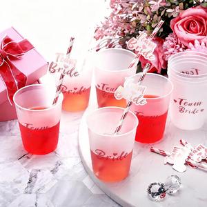 Ensemble de gobelets pour enterrement de vie de jeune fille, motif Bride Tribe, en plastique doré rose, pour cadeaux de mariage - Product Image 4