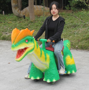 Vendita calda parco divertimenti <span class=keywords><strong>animali</strong></span> bambini bambini che camminano Animatronic batteria elettrica giostre dinosauro a gettoni per il centro commerciale - Product Image 3