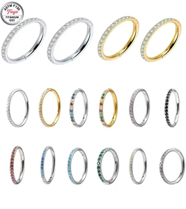 Anneaux segmentés articulés en zircon G23, anneaux de piercing pour le nez, clickers de septum, boucles d'oreilles créoles en titane, bijoux de piercing corporel Daith Lelix - Product Image 4