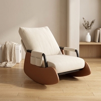 Fauteuil à bascule en bois massif, modèle 008 - Chaise longue design pour adultes, utilisation toutes saisons, salon, balcon, Chine