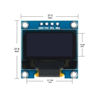 Módulo de Pantalla OLED de 0.96 Pulgadas con Interfaz I2C de 4 Pines, 128x64, Color Azul y Amarillo, SSD1306, para Dropshipping