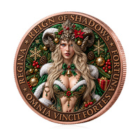 Pièce décorative en cuivre de 1 oz, pièce commémorative de la guerre des rois, design de Noël, pièce de collection