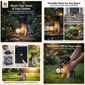 Wholesale Custom Resin LED Cute Bulldog For <strong>Dog</strong> Lover Gift Statue <strong>Dog</strong> Ornaments Solar Garden Lights - Product Image 3