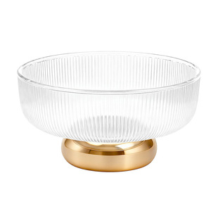 Transparent Fruit Platter With Stripe Design For Living Room <b>Coffee</b> <b>Table</b> Party Use Adult - Product Image 3