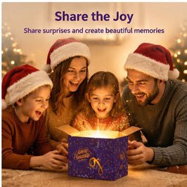 Custom Purple Gold Foil <b>Christmas</b> <b>Gift</b> <b>Box</b> Rigid Cardboard Matte Lamination Satin Ribbon OEM Luxury Holiday Packaging Wholesale - Product Image 3