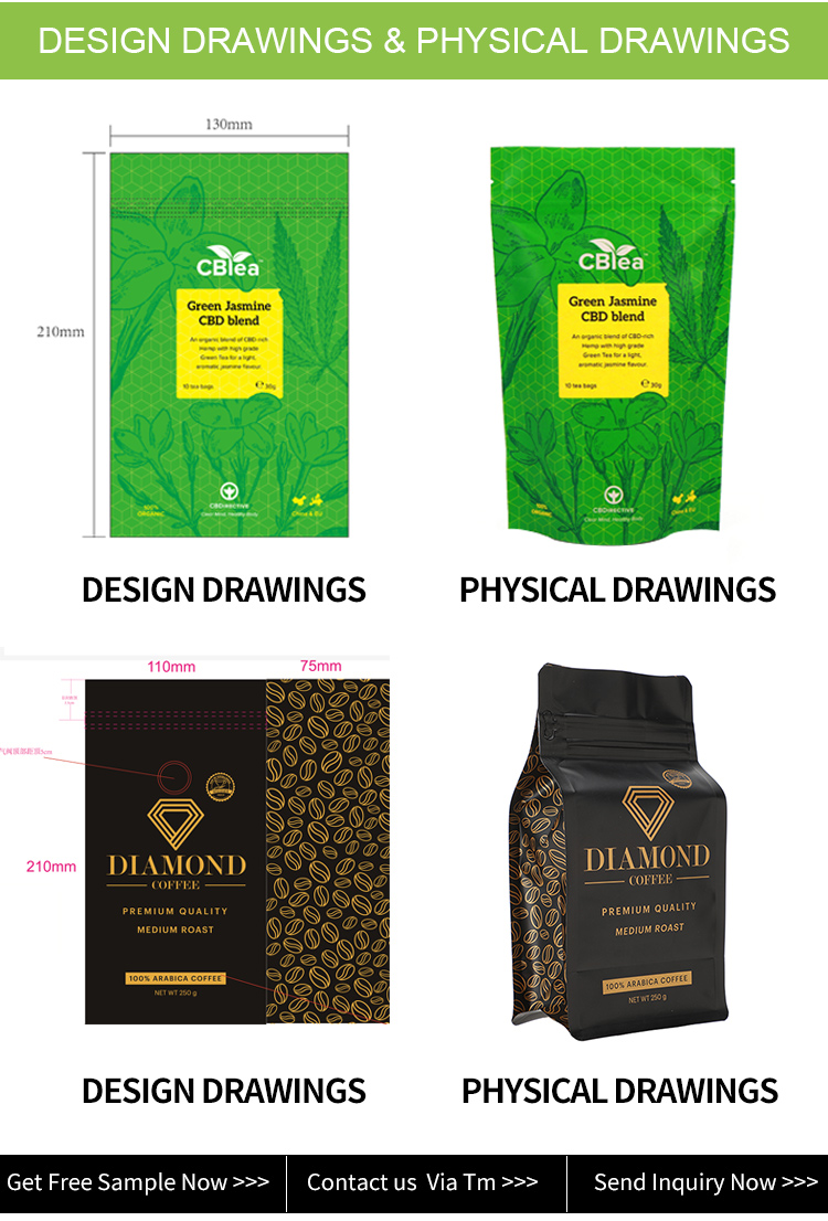 Square Bottom Gusseted Resealable Kraft Paper Stand Up Pouch Rice Packaging Bag With Zipper And Window