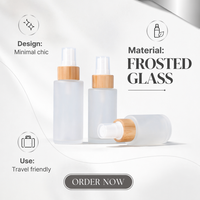 Botol Parfum Ninety-nine Room Mist, Silinder Kaca Buram, Sablon, Tutup Ulir Putih, 20-100ml, Bahu Datar, Bambu