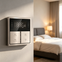 Panneau de contrôle de température intelligent Luenen KNX 3-en-1, modèle 80, IP20, matériau en cuivre de qualité supérieure, gravure personnalisée