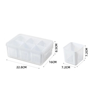 Boîte de rangement pour fruits et légumes avec 6 compartiments amovibles pour réfrigérateur