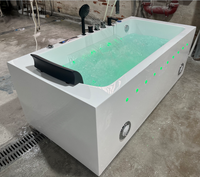 Baignoire autoportante chauffée pour adultes avec coussin de massage à bulles à température constante