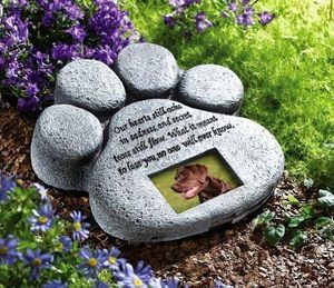DOG CAT PAW PRINT GRAVE MEMORIAL STONE、腹を立てたペットの最後の休息の平和、屋内と屋外の装飾をマークするのに最適な方法 - Product Image 2