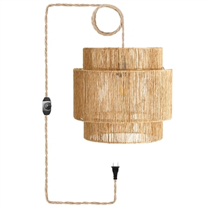 <span class=keywords><strong>Paralume</strong></span> per Lampadario in <span class=keywords><strong>Corda</strong></span> di Carta Intrecciata Artificiale E26 con Lampadina a Tre Tonalità, Filo Intrecciato, Fornitura Esclusiva di Illuminazione F - Product Image 5
