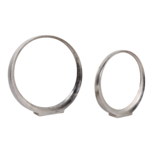 Ornamenti scultorei in alluminio a forma di cerchio per la decorazione di casa e bagno, statue ad anello per l'ufficio e la decorazione della stanza - Product Image 4