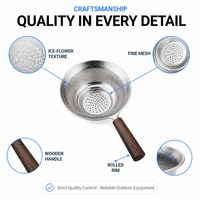 Filtre à thé en titane pur en forme de fleur de glace, portable, avec manche en bois, accessoires pour service à thé en titane, filtre à thé simple