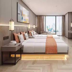 Cost-effective Modern Hotel Bedroom Sets King Size Wood <b>Twin</b> <b>Bed</b> <b>Frame</b> With Headboard Nightstands TV Cabinet Side Table & Wardre - Product Image 6