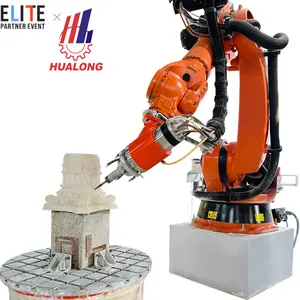 HUALONG Machinery 7 Axis Robotic Arm Cnc Router KUKA Body Engraving Machine Robot Stone Carving For 3d Marble Sculpture