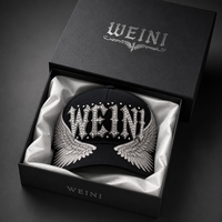 Casquette de baseball WEINI de luxe avec logo gothique, broderie d'ailes en strass, casquette snapback 5 panneaux style hip-hop pour hommes et femmes, vente en gros
