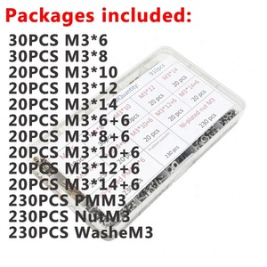 1 Juego de 910 piezas de kit de espaciadores de latón: 230 piezas PMM3 + 230 piezas NutM3 + Washem3, tornillos espaciadores de latón de cabeza hexagonal roscados M3 para PCB - Product Image 4