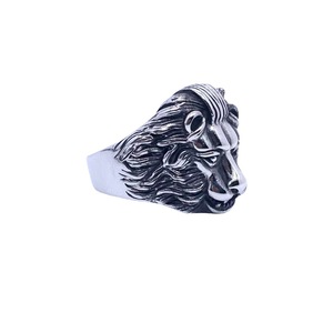 Lion <b>Ring</b> <b>For</b> <b>Men</b> Stainless Steel Animal Shape Retro <b>Silver</b> Gift Jewelry 216004 - Product Image 2