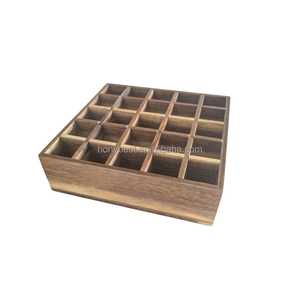 Caja de Almacenamiento de Madera de Acacia con 25 Ranuras, Bandeja Abierta, Organizador de Exhibición de Aceites Esenciales <span class=keywords><strong>para</strong></span> Botellas de 15 ml, Colección de Esmaltes de Uñas - Product Image 2
