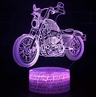 Cadeaux de moto tout-terrain Motocross Moto Lampe de nuit 3D pour enfants pour Noël Vacances Anniversaire Cadeaux