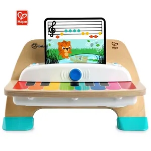 בסיטונאות שמח ילדים גיטרה-Hape ילדים חינוכיים קסם מגע פסנתר עץ צעצוע כלי נגינה מקלדת סט עם מגע גיטרה