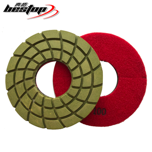 Tampons de polissage en résine diamantée Super brillante D180mm Tampons de polissage de sol avec support à crochet et boucle OEM personnalisables - Product Image 1