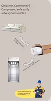 Canapé Modulaire Compressé Écologique - Style Minimaliste Italien en Lin Lavable pour Salon