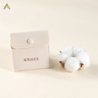 Auralux Logo personnalisé écologique petit collier boucle d'oreille cadeau bijoux coton pochette sac emballage