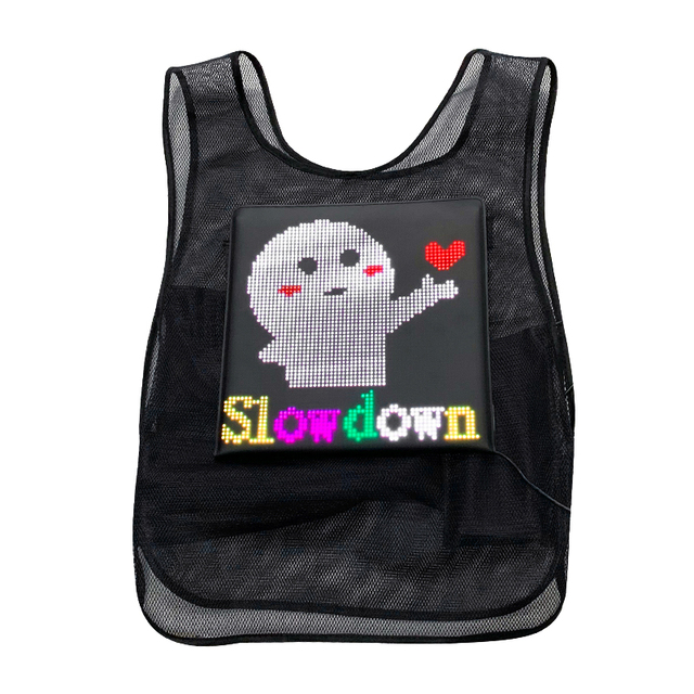 Advertising LED Vest With LED Screen Wireless APP Control LED Display Clothing Creative Eye Catching LED Backpack for Marketing