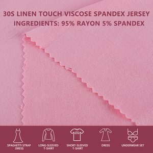 Tissu tricoté extensible en jersey simple de viscose toucher lin 180 g/m² Air Jet Spun, largeur 170 cm, pour t-shirts d'été, débardeurs et hauts basiques - Product Image 1