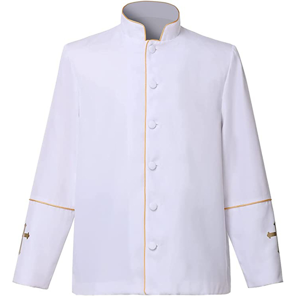 White priest's coat with gold trim