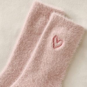 Embroidery Winter <strong>Socks</strong> Wholesale High Quality Christmas <strong>Fuzzy</strong> Cozy <strong>Socks</strong> Cute Women Fur Crew Fancy <strong>Socks</strong> for Women - Product Image 1