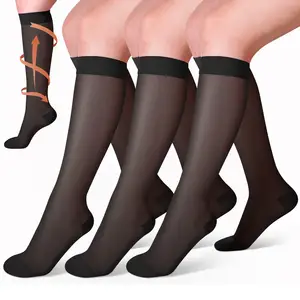 女式丝袜长筒袜夏季薄袜裸色黑色透明尼龙袜