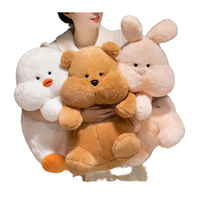 Adorables jouets en peluche animaux à grands visages : Canard, Lapin, Ours en peluche mignons, super doux, anti-stress, cadeaux de fête 14+