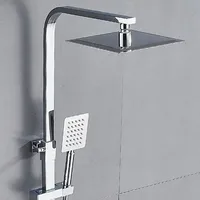 Ensemble complet de colonne de douche noire Acier inoxydable noir mat Ensemble de colonne de douche à effet pluie simple eau froide 2 fonctions