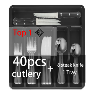 49-Piece Silverware With Organiser Restaurant Flatware Stainless Steel Cutlery <strong>Set</strong> With Kitchen Drawer Organiser Tray - Product Image 1