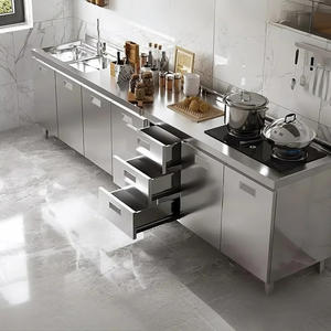 Armoire de cuisine moderne personnalisable en acier inoxydable avec <span class=keywords><strong>protection</strong></span> de l'environnement armoire de cuisine de haute qualité étanche <span class=keywords><strong>à</strong></span> l'humidité - Product Image 2