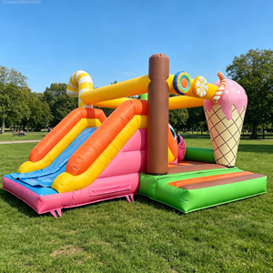 Château gonflable monstre de la crème glacée coloré pour enfants, idéal pour les divertissements en plein air, parcs et jardins (à louer) - Product Image 4