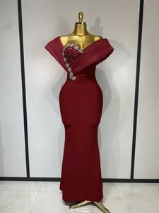 Vestido largo de punto con un solo hombro, diamantes brillantes y vendaje, sexy, de lujo, elegante, para fiesta de cumpleaños, estilo celebridad, para mujer - Product Image 1