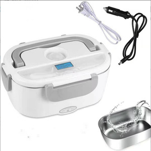 Boîte à <span class=keywords><strong>lunch</strong></span> chauffante électrique 1,5 L en acier inoxydable 304, récipient chauffant portable pour aliments, pour le bureau et la maison, certifié CE FDA - Product Image 2