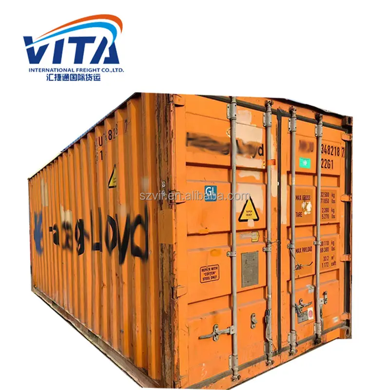 Gebrauchte leere Versand-Trockcontainer 20 Fuß 40 Fuß 40 Quadratmeter zu verkaufen Container-Versandagentur China in die USA