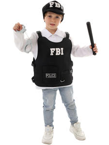 Nouvelle école garçons filles professionnel carrière Costume policier Cosplay Police gilet uniforme Costume Halloween enfant avec accessoires - Product Image 3