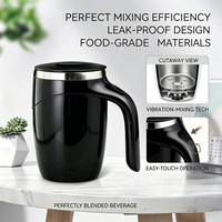 Tasse à café mélangeuse automatique en acier inoxydable 304, mélange rapide et sans effort, tasse à lait électrique rotative magnétique