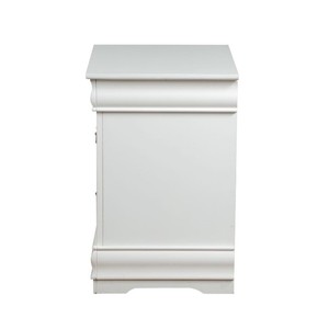 Traditional Classic White <b>2</b> <b>Drawer</b> Nightstand Wooden Bedroom Furniture - Product Image 4